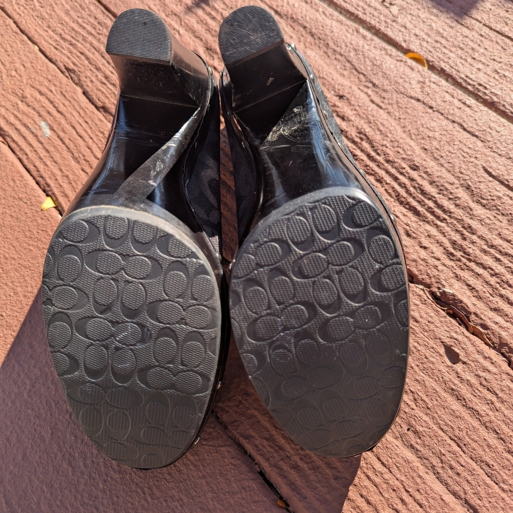 Coach Legant Black Patterned Platform Women's Hee… - image 5